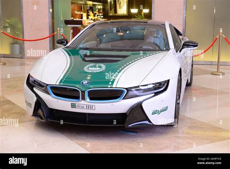 Dubai Uae November 16 The Bmw I8 Electric Car Of Dubai Police Is On