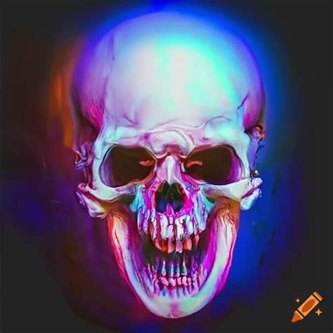 Skull With Glowing Rgb Eyes