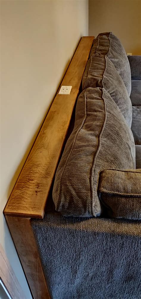 Behind The Couch Shelf Complete With Outlet Diy Sofa Table Table