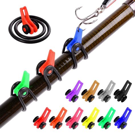 10pcs Fishing Rod Pole Hook Keeper Multi Color Jig Hooks Safety Keeping