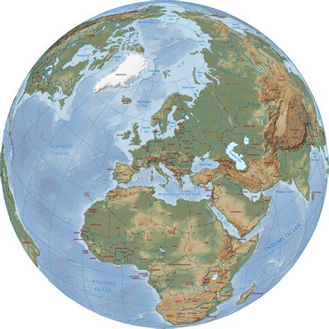 Map Of Europe Map Of The World Physical Europe Globe Map