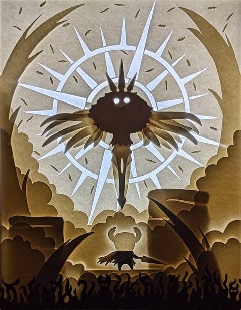 The Radiance Hollow Knight Videogame Themed Paper Cut Light Etsy