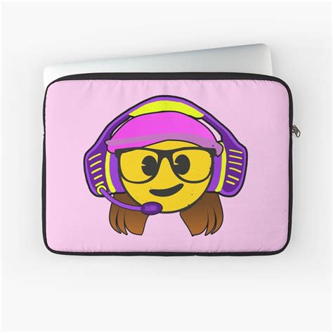 Gamer Girl Emoji With A Funny Gaming Headset Laptop Sleeve By Khoulio