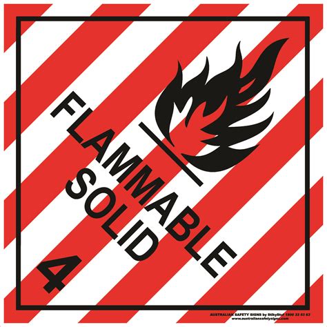 Class 4 Flammable Solid Buy Now Discount Safety Signs Australia