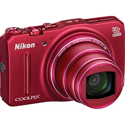 Nikon Coolpix S9700 Digital Camera Red 26470 Bandh Photo Video