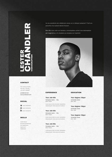 Professional Resume Template Clean And Modern Resume Template One Page