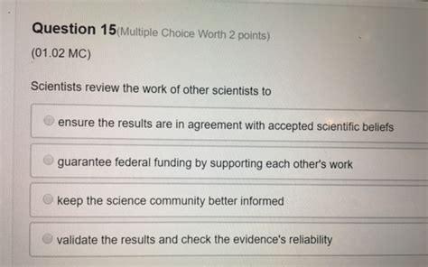 Solved Question Multiple Choice Worth Points Chegg Com