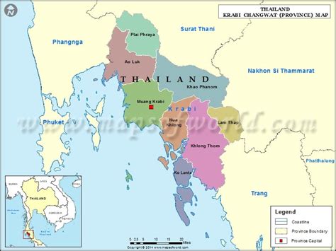 Krabi Map Map Of Krabi Province Thailand