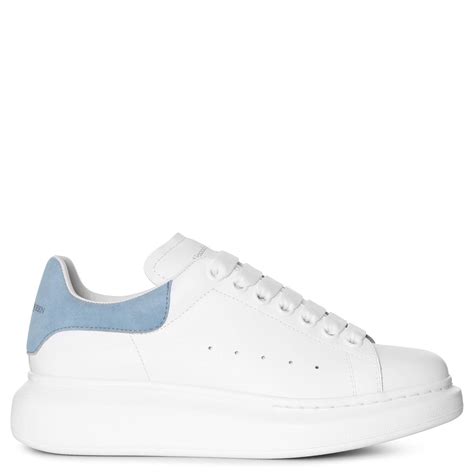 Alexander Mcqueen Leather White And Dream Blue Classic Sneakers Lyst