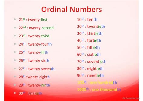 Numbers Date Time Grammar Guide English Esl Powerpoints
