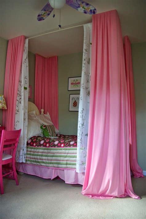 Now is the time where your kid is already more independent and he will want to start to get dressed alone. curtains for daughter's bed • Our House Now a Home | Girls ...