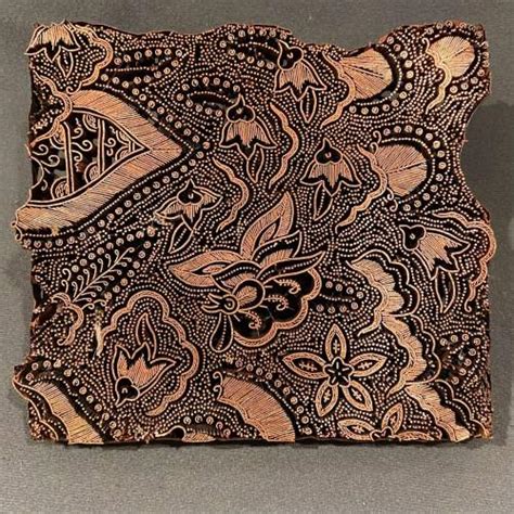 Copper Printing Block With Foliage And Butterfly Design Decorative
