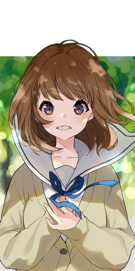 Download Wallpaper 1440x2880 Cute Anime Girl Minimal Short Hair Lg