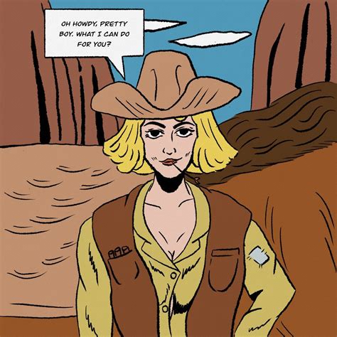 Comic Style Illustration Cowboy Meets Cowgirl Comic Styles