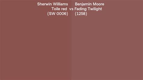Sherwin Williams Toile Red Sw 0006 Vs Benjamin Moore Fading Twilight
