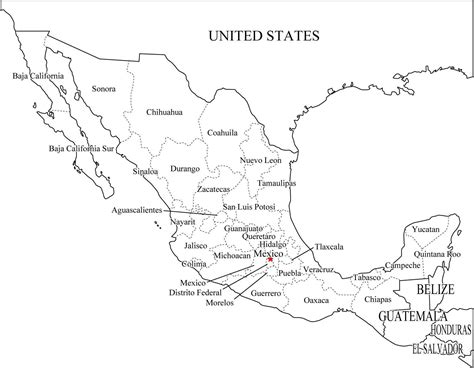 Mapa De Mexico Con Nombres De Estados Y Sus Capitales Ayuda Porfa