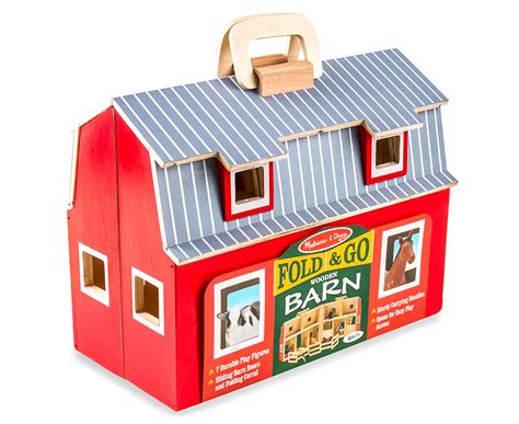 Melissa And Doug Fold And Go Wooden Barn Red Au
