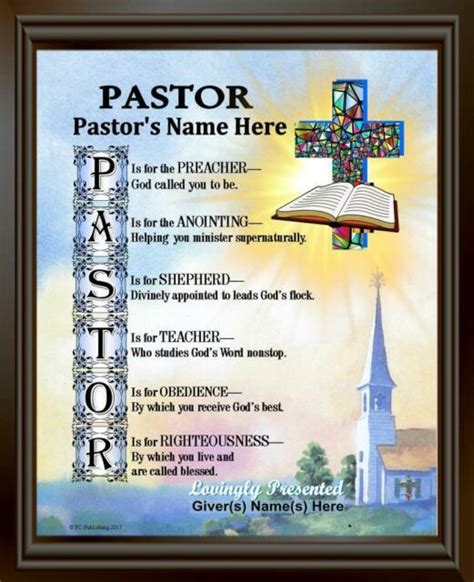 Pastor Anniversary Appreciation Personalized Name Poem