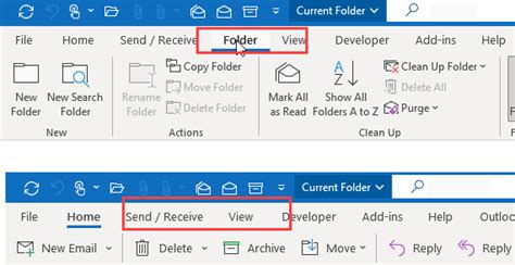 Missing Folder Tab In Outlook Microsoft Community
