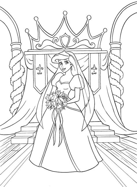 Assepoester, doornroosje, sneeuwwitje, rapunzel… welke kleur ga jij haar jurk geven? Kleurplaat Ariel Prinses