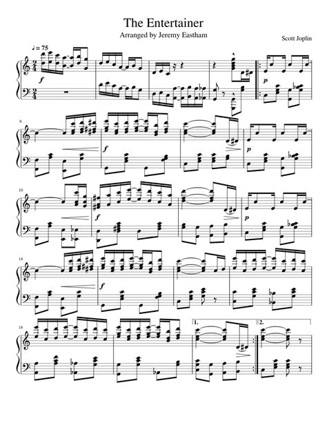 Free printable pdf score and midi track. The Entertainer Sheet music for Piano | Download free in PDF or MIDI | Musescore.com