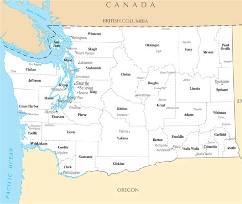 Washington State Map Cities Towns