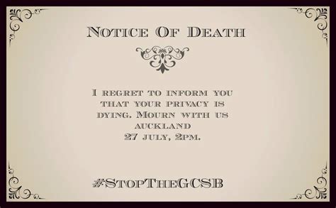 The purpose of a formal death announcement is to let people know that someone has passed. NZ Death Notice « The Daily Blog