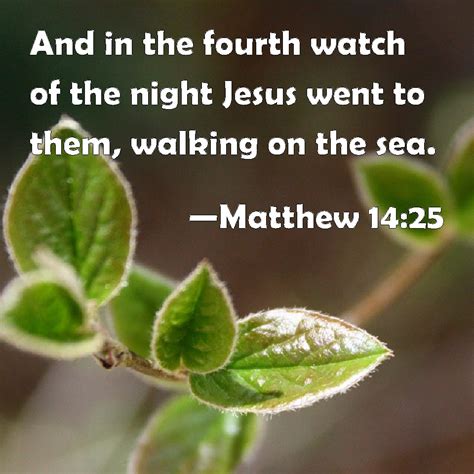 Matthew 1425 And In The Fourth Watch Of The Night Jesus Went To Them