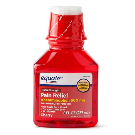 Equate Extra Strength Pain Relief Acetaminophen Liquid Cherry Flavor
