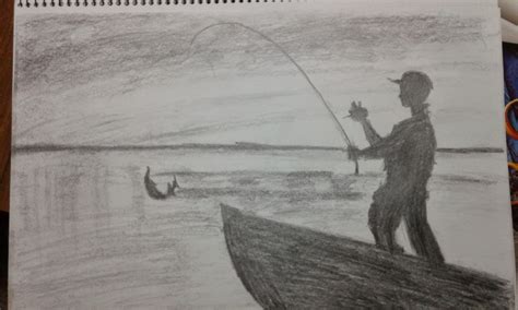 Pencil drawings of fish dancing with fish pencil drawing. My pieces of art: Pencil Sketches - Fisherman Fishing