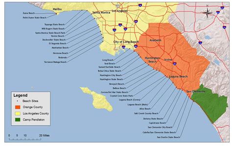Map Of Southern California Beach Towns Klipy Southern California