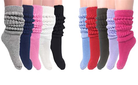 Womens Extra Long Heavy Slouch Cotton Socks Size 9 To 11 1 Pair