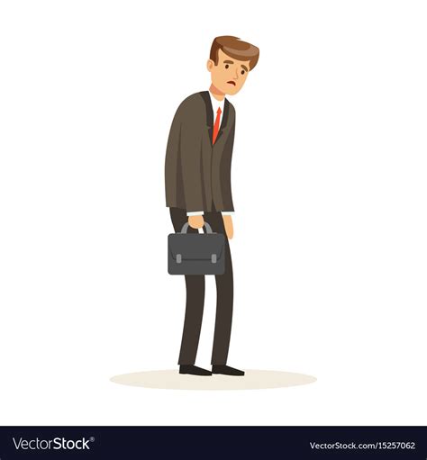 Failed And Stressed Businessman Standing Vector Image
