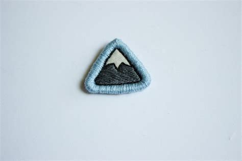 Embroidered Mountain Patch Small Mountain Embroidery Skiing Hiking