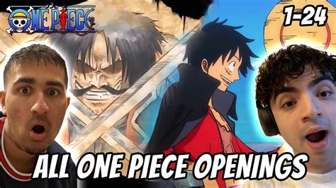 First Time Reacting To All One Piece Openings 1 24 Youtube