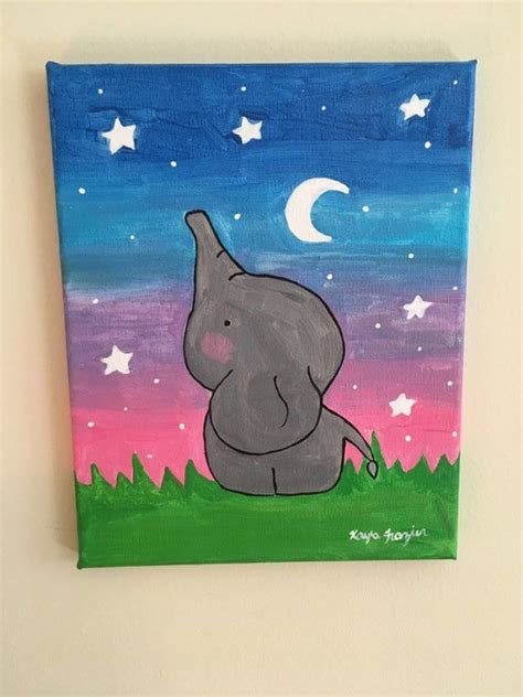 Elephant Painting Canvas Kids Canvas Art Small Canvas Paintings