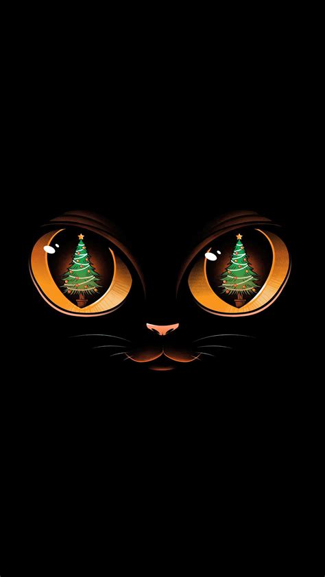 Black Cat Christmas Tree 4k 6190h Wallpaper Pc Desktop