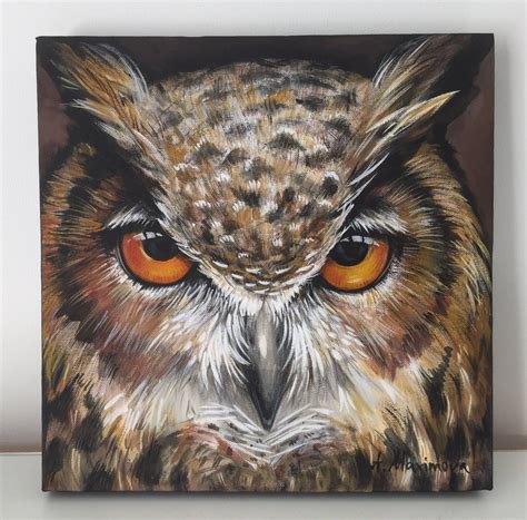 Owl Painting Acrylic Painting Original Painting Etsy Owl Painting