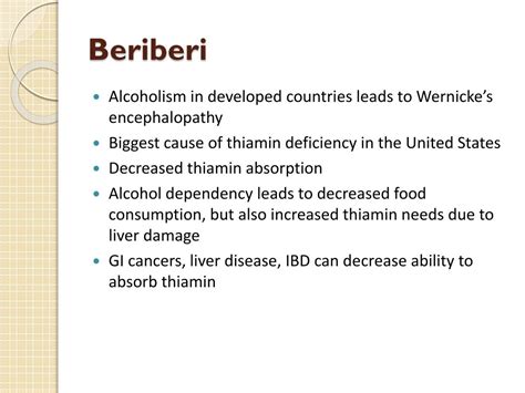 Ppt Thiamin Vitamin B1 Beriberi Powerpoint Presentation Free