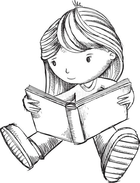 Doms ( zoom ultimate dark ) (2) blending stump (you can use paint brush, tissue paper. Girl Reading Book Sketch Vector Stock Vector - Image: 49796855
