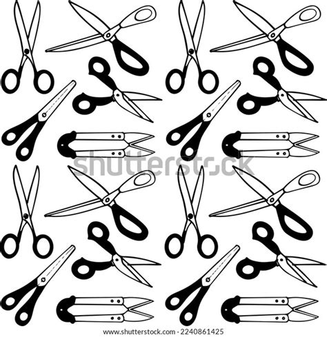 Continuous One Line Drawing Scissor Vector Stock Vector Royalty Free