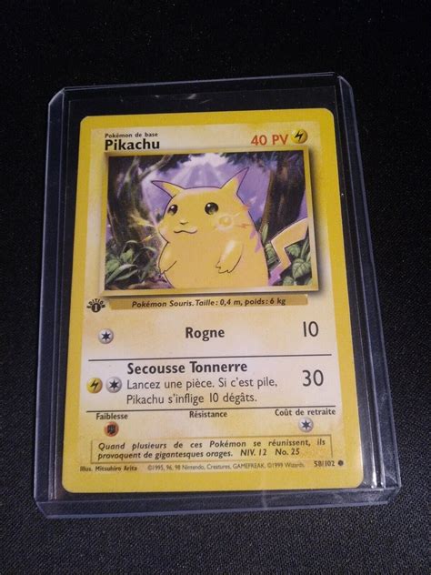 Mavin 🔥1st Edition French Pikachu 58102 Base Set Common Pokemon