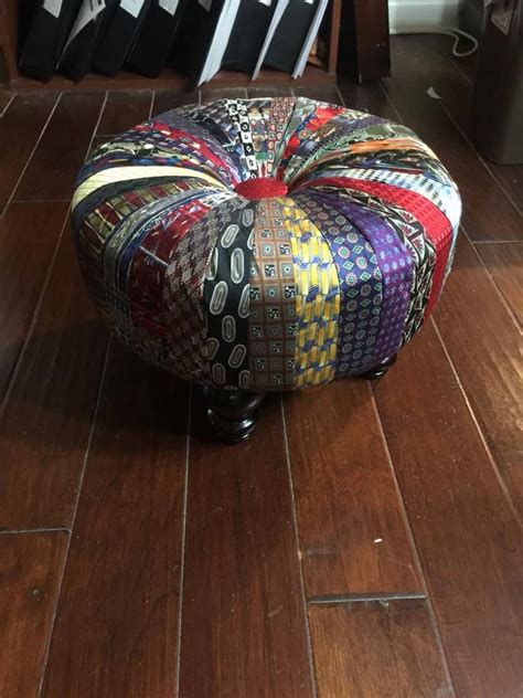 Custom Tuffet Stool Made With Your Ties Syning