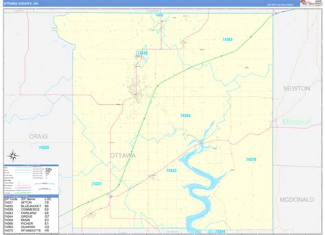 Ottawa County Ok Zip Code Maps Basic