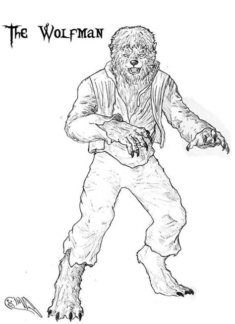Terrifying Werewolf Coloring Page: Terrifying Werewolf Coloring Page