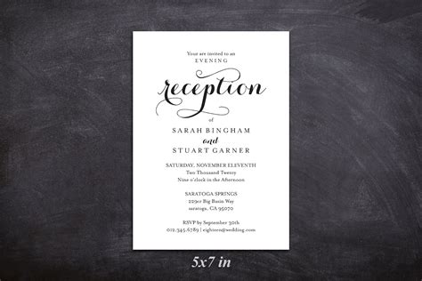 Printable Wedding Reception Invitation Template 519176