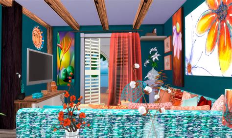 Sims 4 Estilo Mediterránea Salón Ibiza