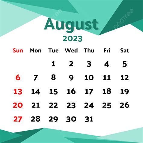 2023 Calendario Agosto Png Calendario 2023 Calendario Agosto Png Y Vector Para Descargar