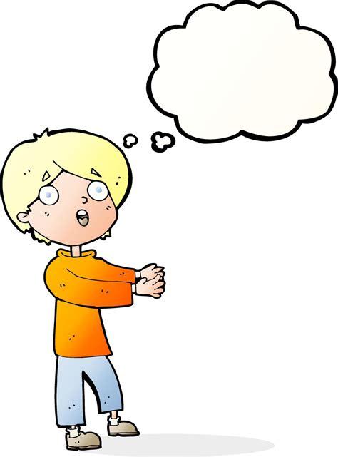 Cartoon Shocked Boy With Thought Bubble 12340609 Vector Art At Vecteezy