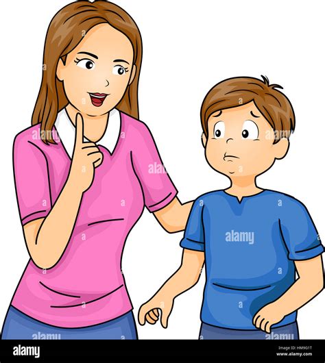 Illustration Of A Mother Scolding Her Son Stock Photo Alamy